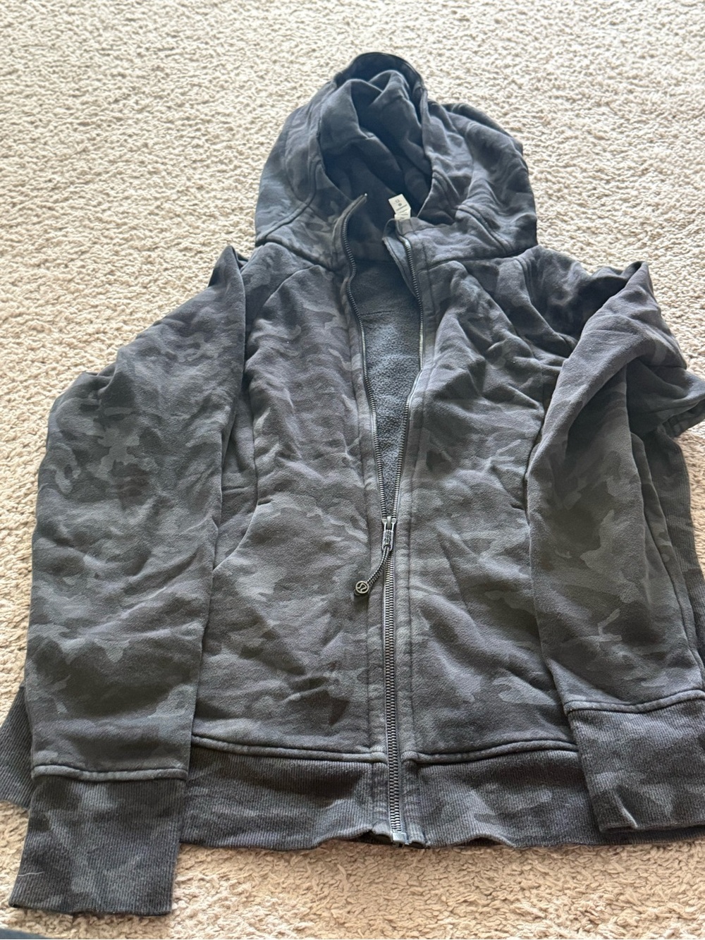 lululemon athletica Charcoal Camouflage Scuba zip up